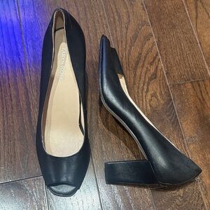Taryn Rose Black Peep-Toe Heels
